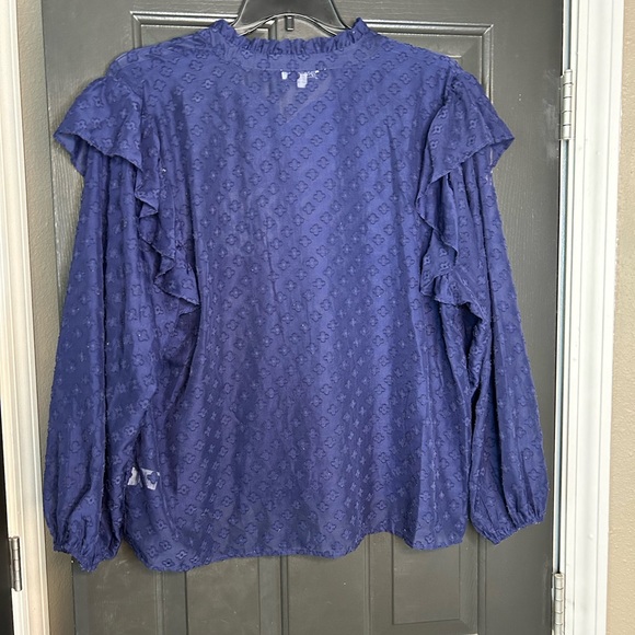 Ophelia Roe Sheer Ruffled Button Blouse - Picture 4 of 4